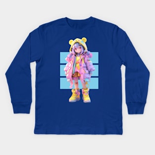 AKBLM - KAWAII かわいい DECORA KUMIKO CHAN | MEGA CUTE 3D PASTEL ANIME GIRL Kids Long Sleeve T-Shirt